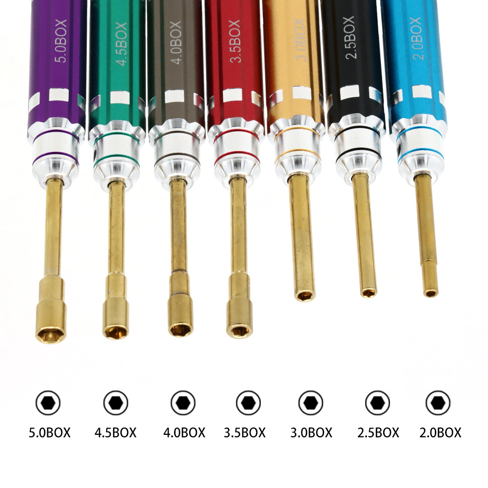 Micro Screwdriver Kit - 7 Parça Kısa Saplı RC Altıgen