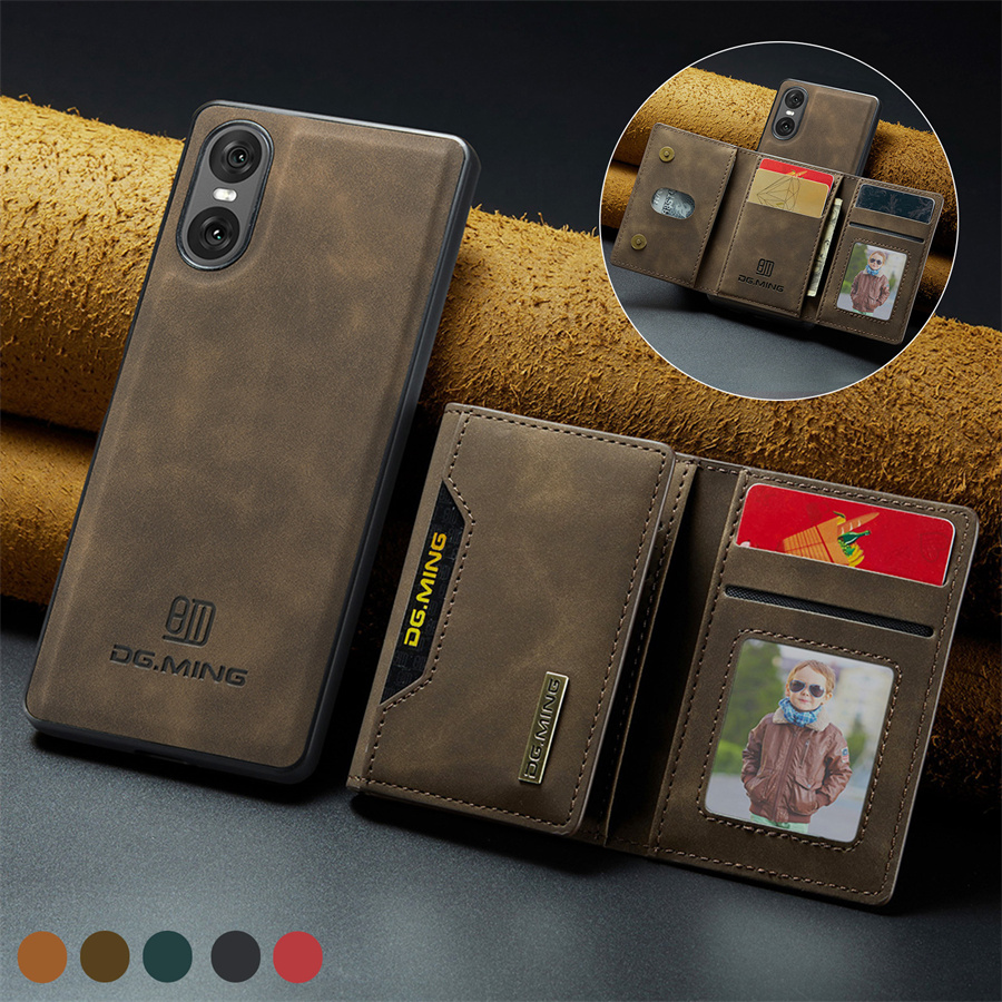 Money Clip Magnetic - Lüks manyetik deri cüzdan kılıf Sony