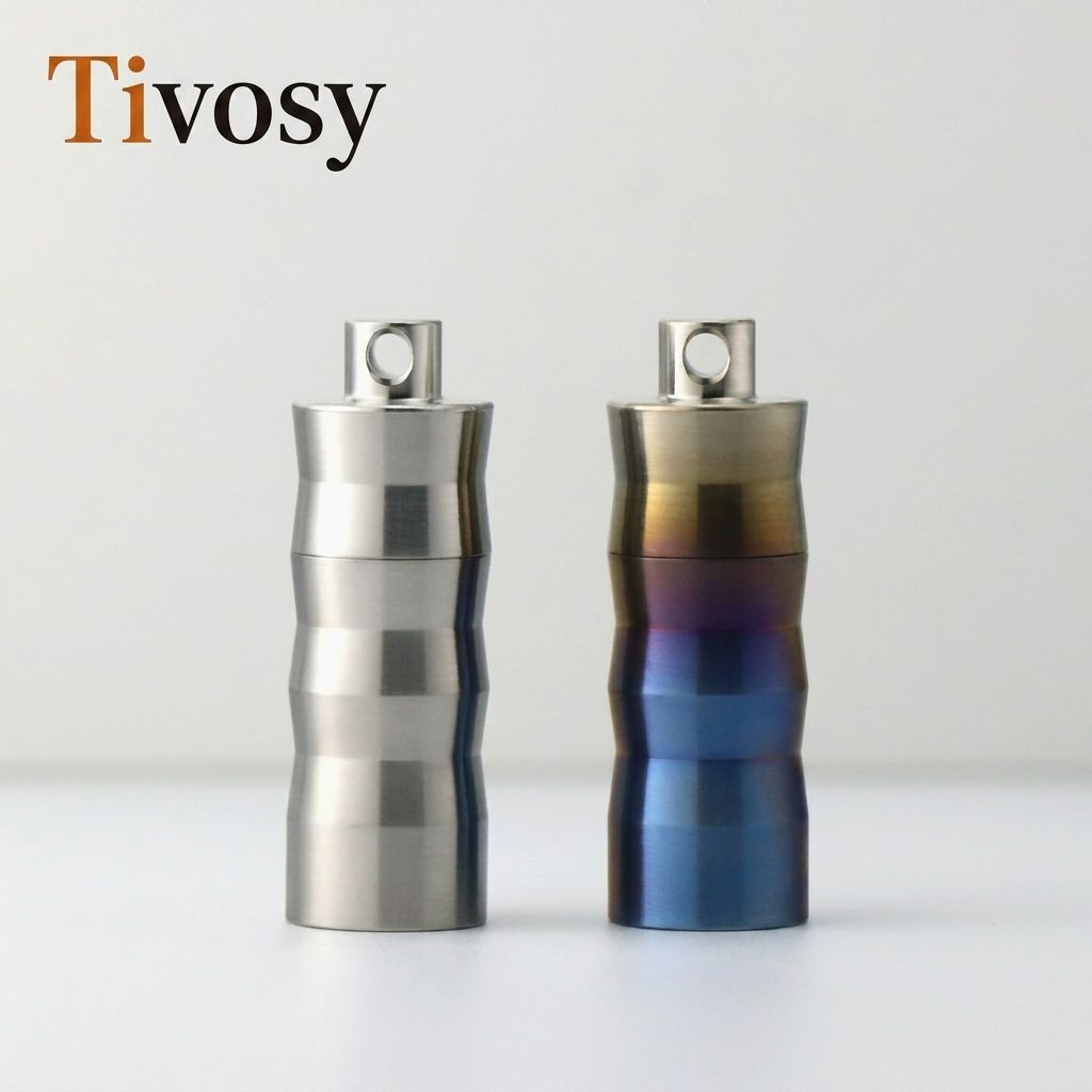 Pill Fob Capsule - Tivosy Saf Titanyum Hap Saklama Kutusu
