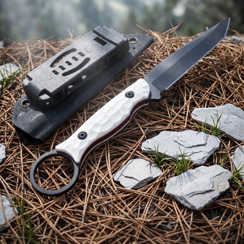 Edc Carry Fixed Blade - Hafif Orman Bıçağı Beyaz Dokulu G10