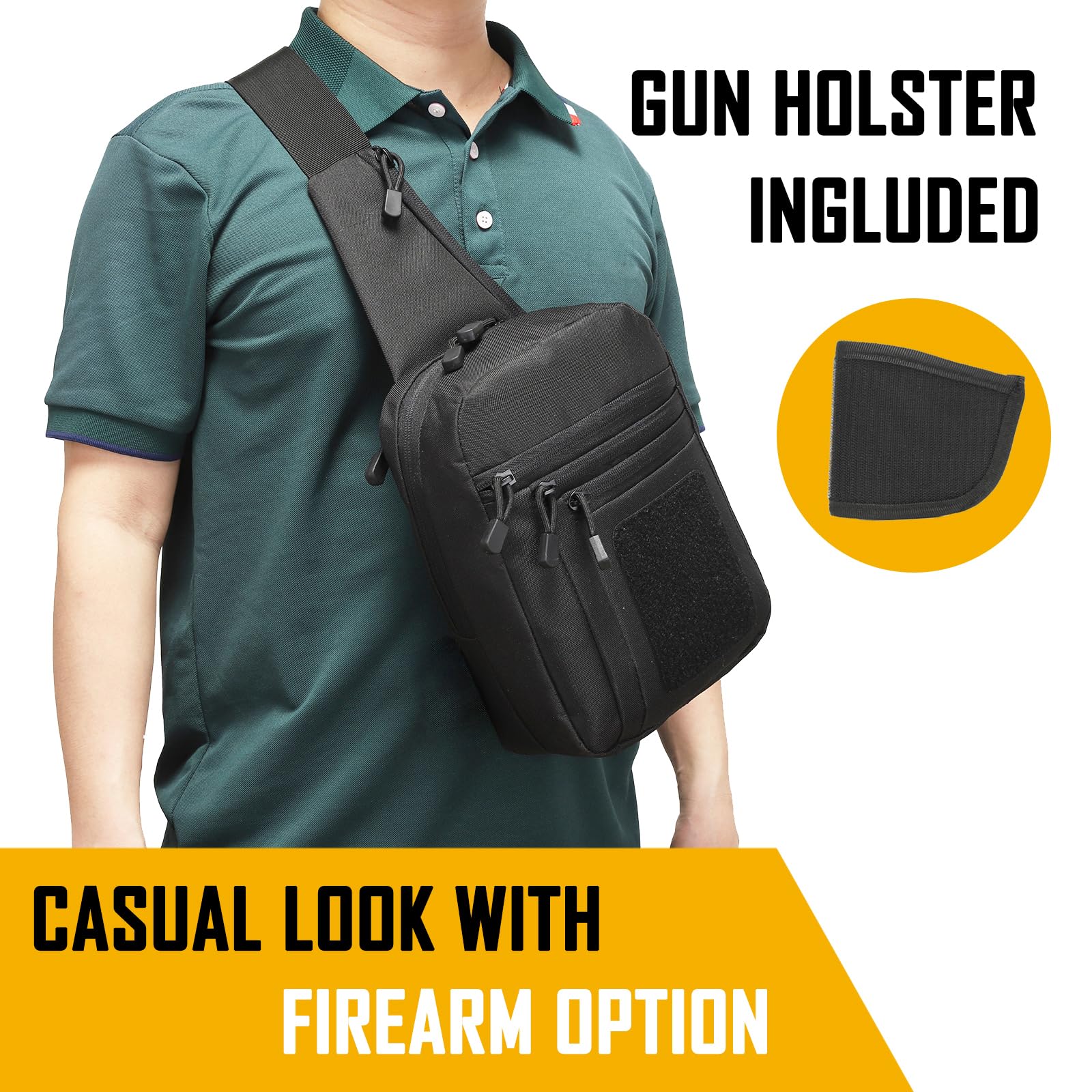 Edc Carry Holster - Erkekler için Gizli Taşıma Çapraz Askılı