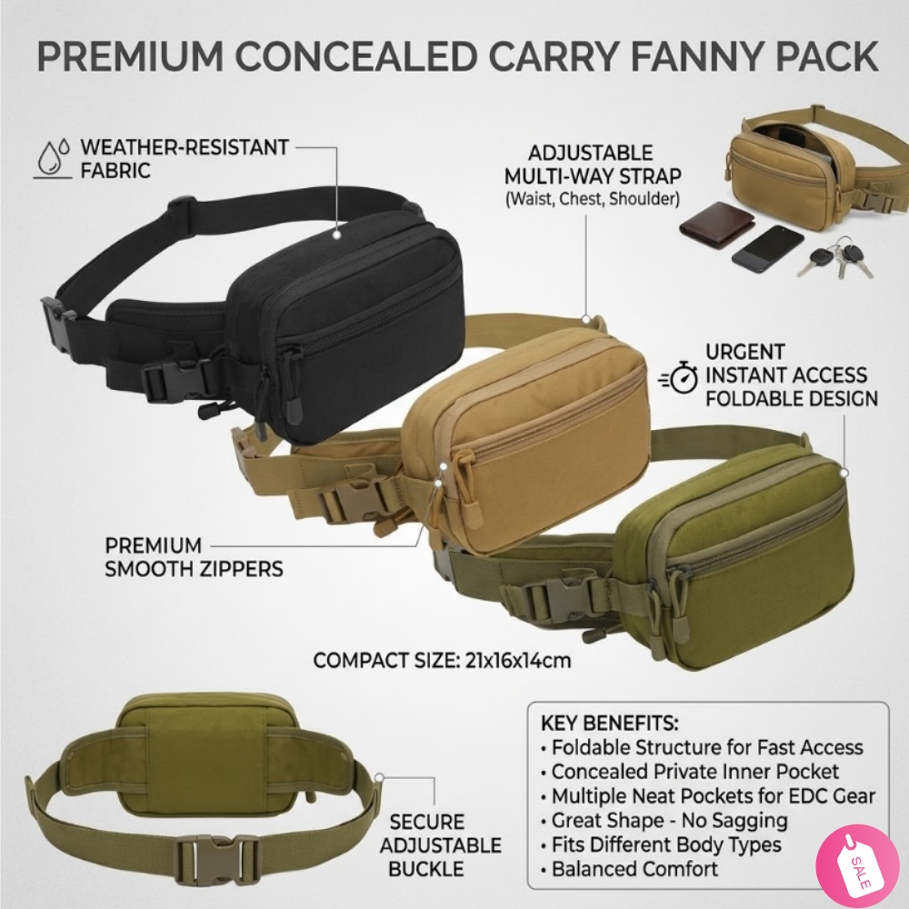 Taktik Gizli Taşıma Bel Çantas - Edc Carry Fanny Pack incelemesi ve fiyatı