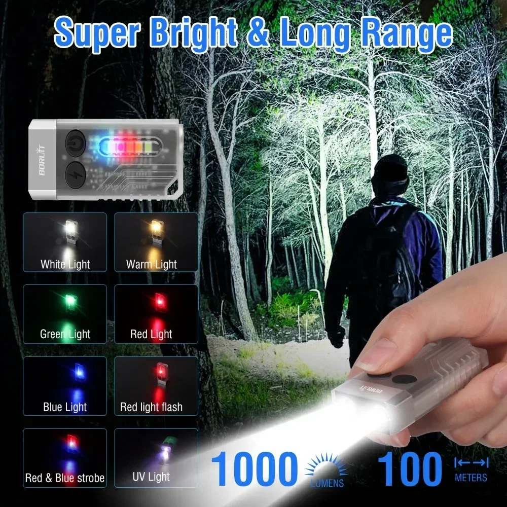 BORUiT V10 Anahtarlık UV LED E - Keychain Flashlight incelemesi ve fiyatı