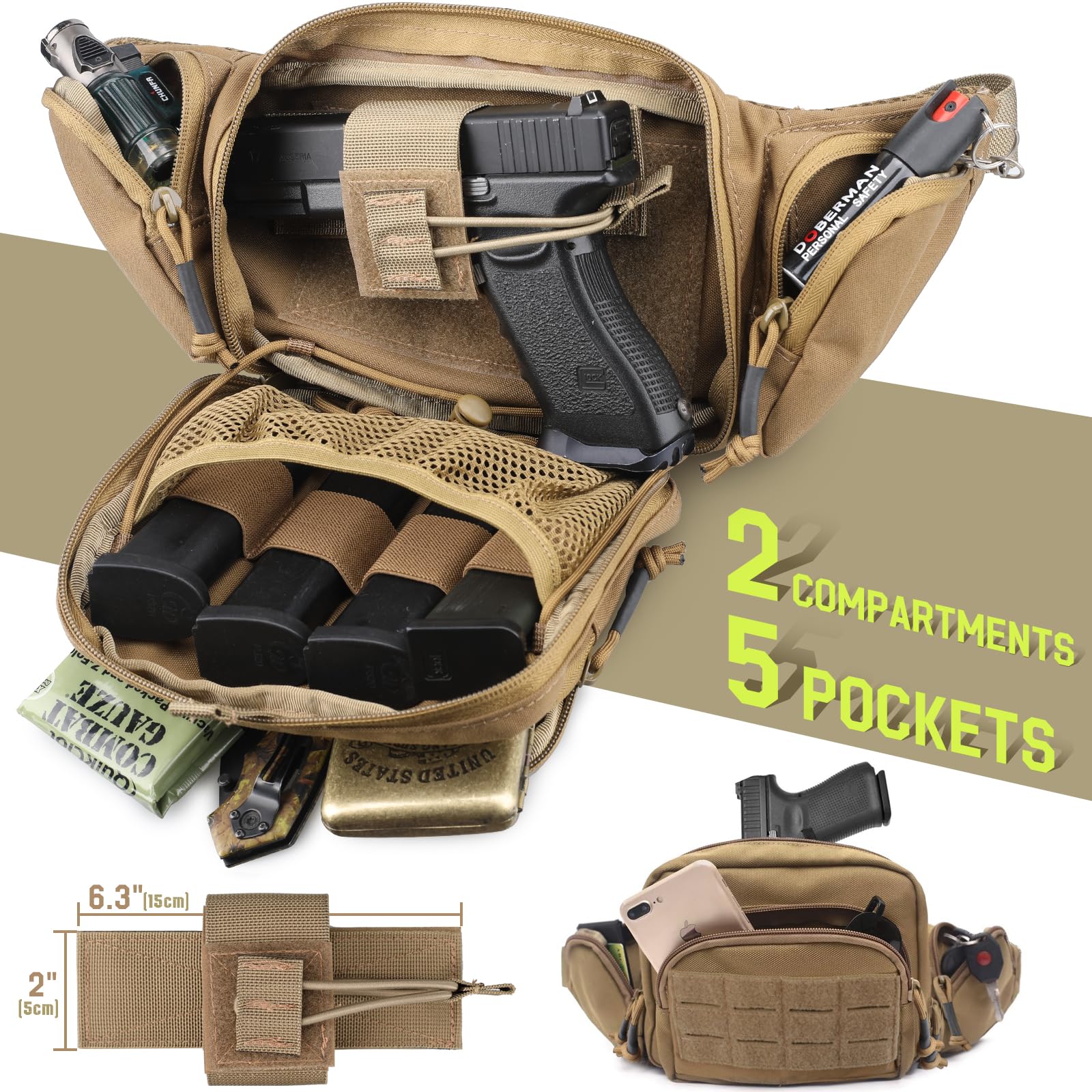 Taktiksel Gizli Taşıma Bel Çan - Edc Carry Fanny Pack incelemesi ve fiyatı